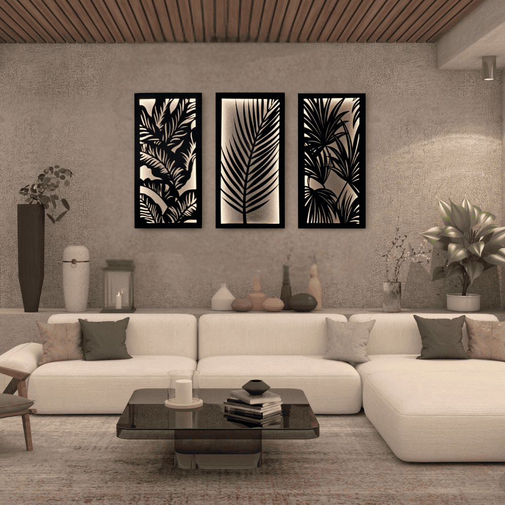 Luminous Tropical Panel - (Set of 3 Frames)