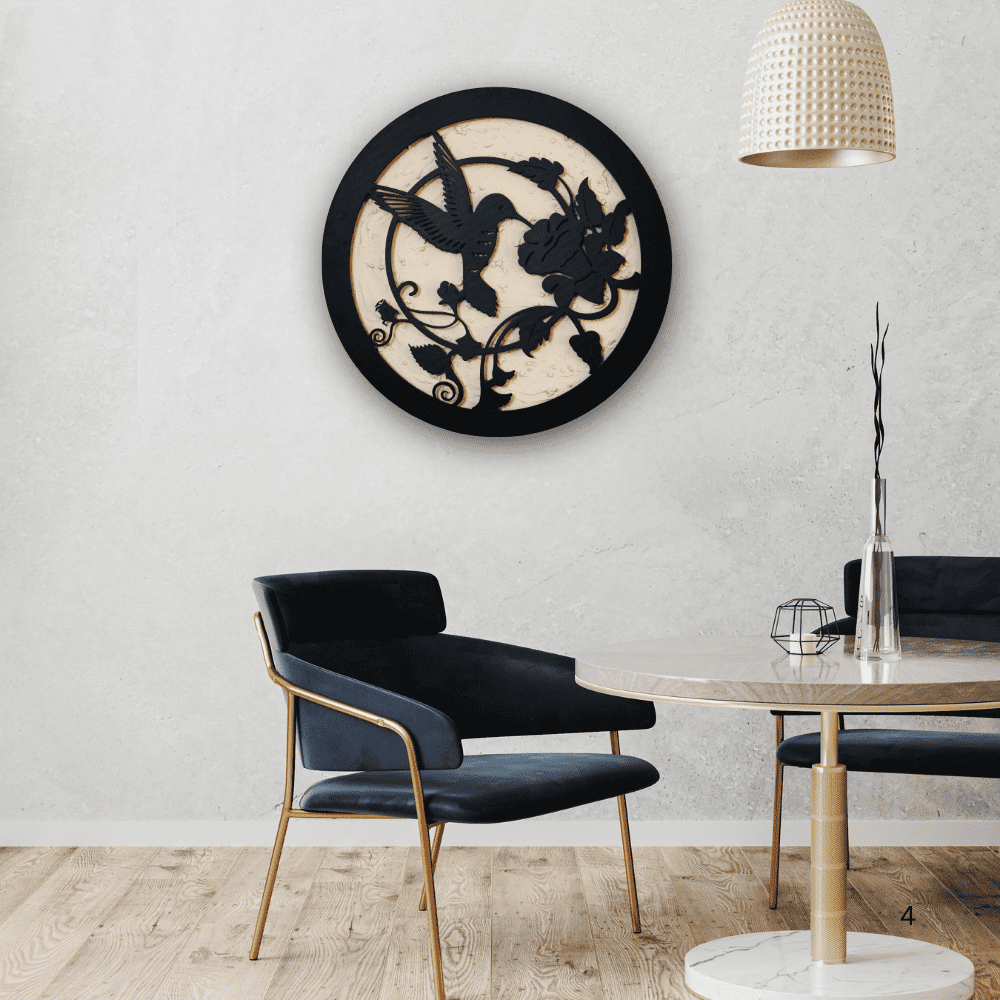 Hummingbird & Bloom | 24" Diameter (2 feet)
