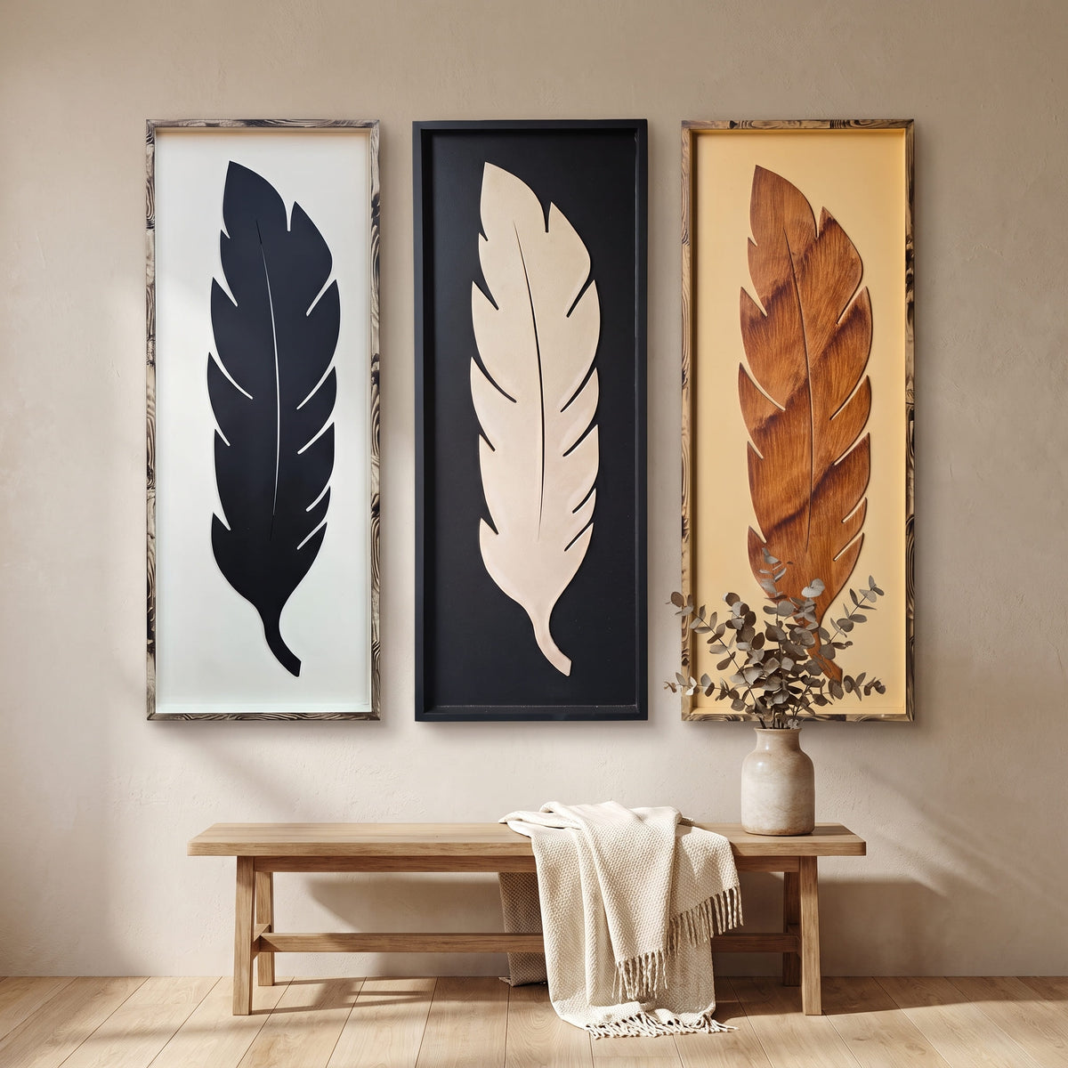 Organic Feather | Set of 3 Frames