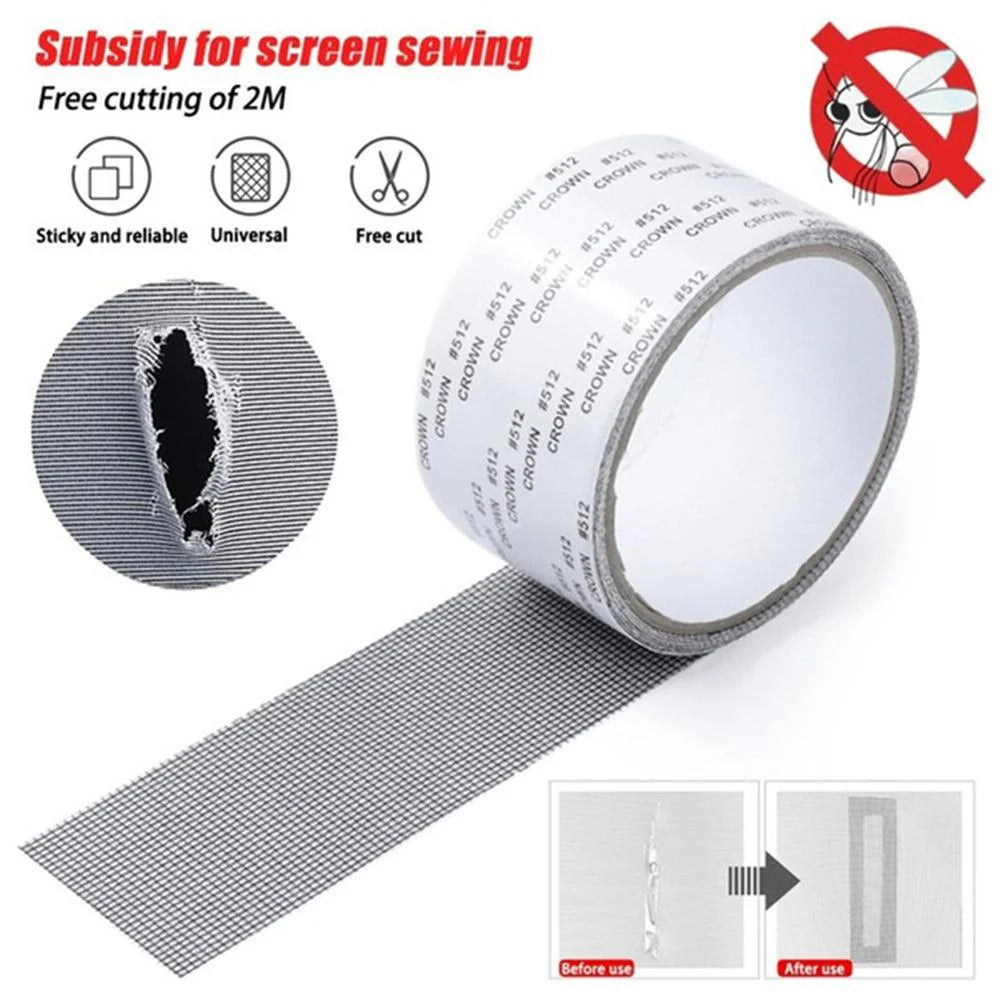 Mesh Window Screen Repair Tape – 2 Meter Durable Self-Adhesive Patch for Quick Screen Fixes