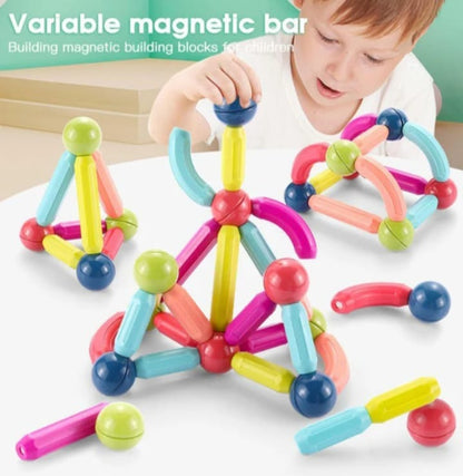 Magnetic Rods Toy - Magnetic Stick Building Blocks Magnetic Blocks for kids DIY Magnetic Sticks Blocks Montessori Toys - Magnetic Block Set - Block Set For Kids
