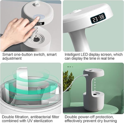 Antigravity Humidifier With Ultra-Quiet Performance, Water Drop Light Effects