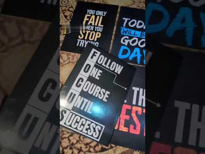 Set Of 6 Motivational Quotes Wooden Frames For Wall Decoration Sticky Photo Tiles With Double Tape